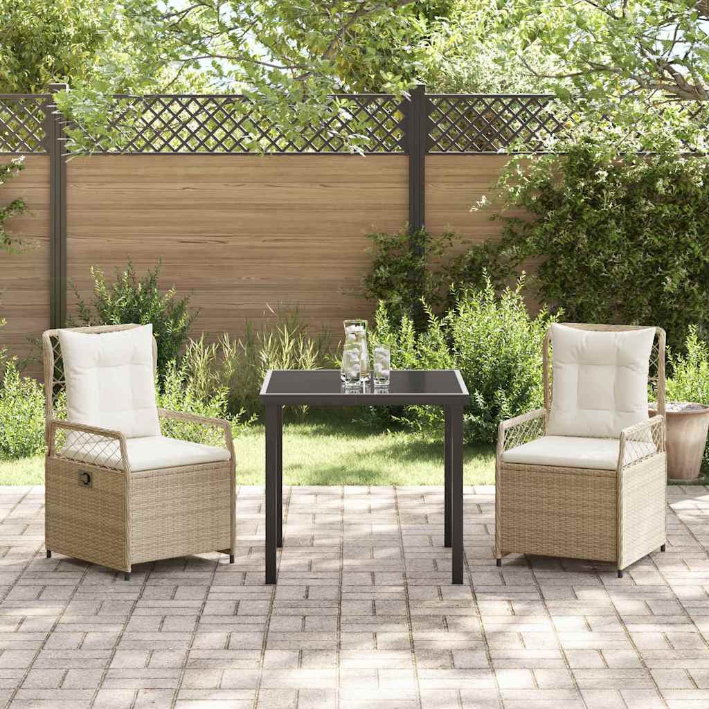 Have Spisebordssæt 3 pcs Beige polyrattan