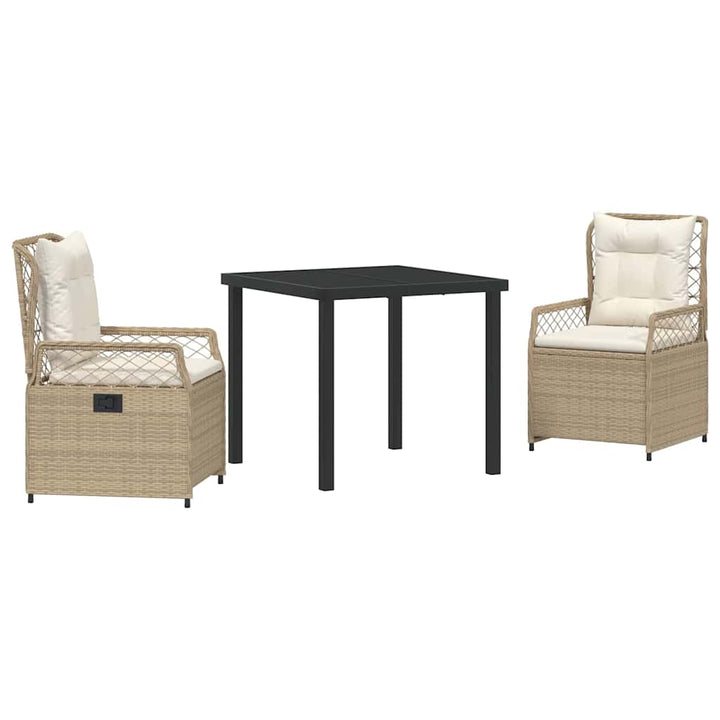 Have Spisebordssæt 3 pcs Beige polyrattan