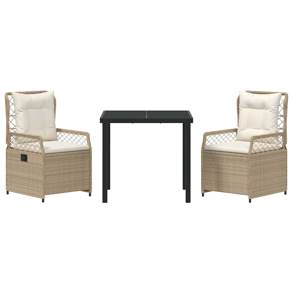 Have Spisebordssæt 3 pcs Beige polyrattan