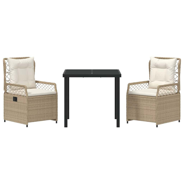 Have Spisebordssæt 3 pcs Beige polyrattan