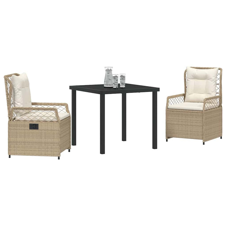 Have Spisebordssæt 3 pcs Beige polyrattan