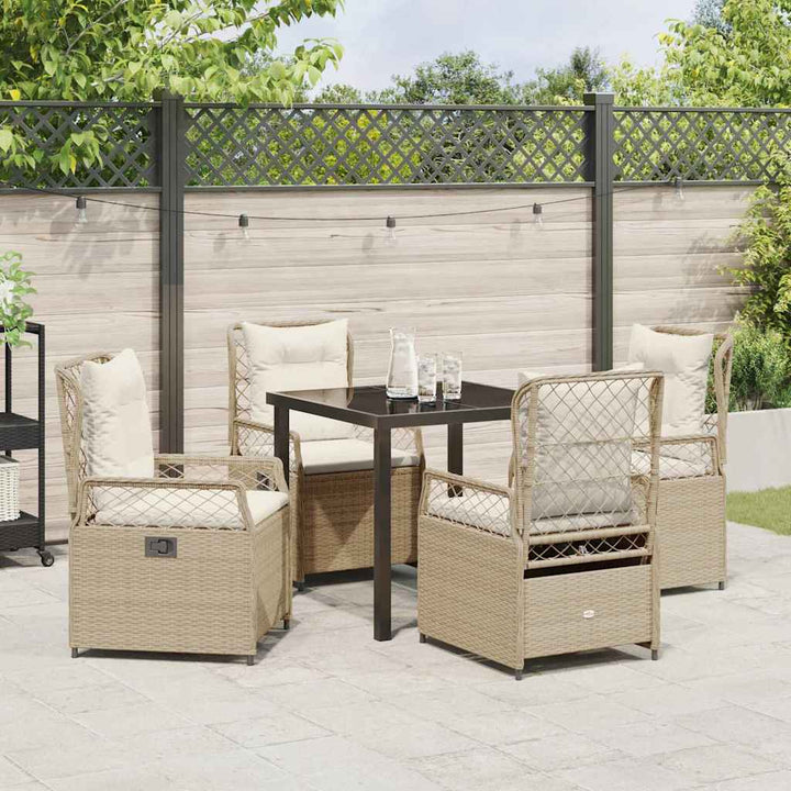 Have Spisebordssæt 5 pcs Beige polyrattan