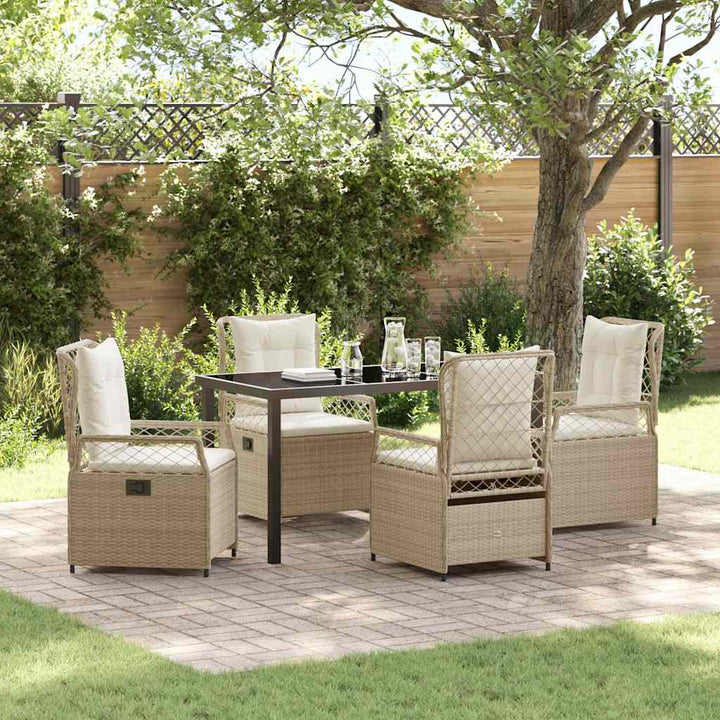 Have Spisebordssæt 5 pcs Beige polyrattan