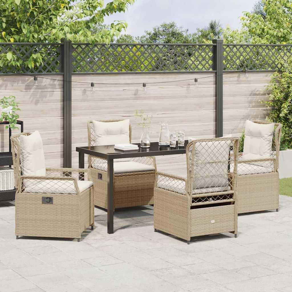 Have Spisebordssæt 5 pcs Beige polyrattan