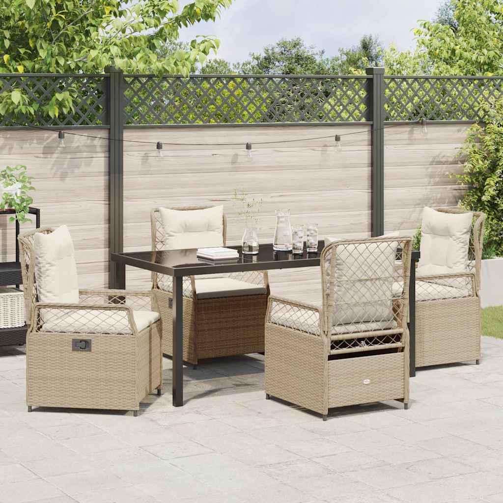 Have Spisebordssæt 5 pcs Beige polyrattan
