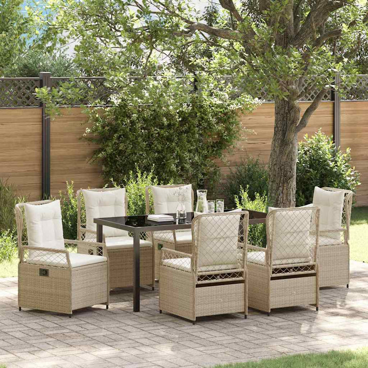 Have Spisebordssæt 7 pcs Beige polyrattan