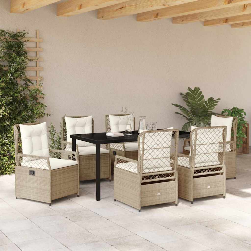 Have Spisebordssæt 7 pcs Beige polyrattan