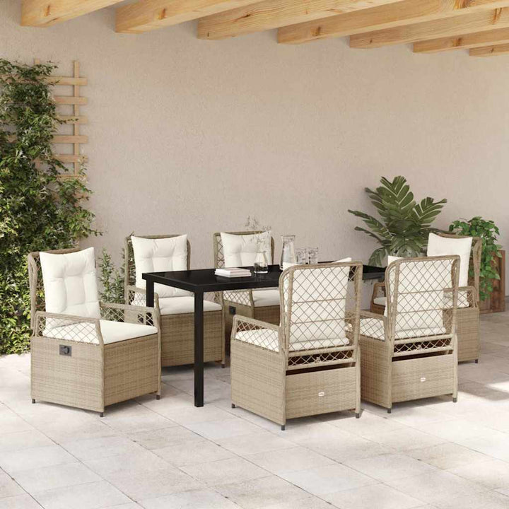 Have Spisebordssæt 7 pcs Beige polyrattan