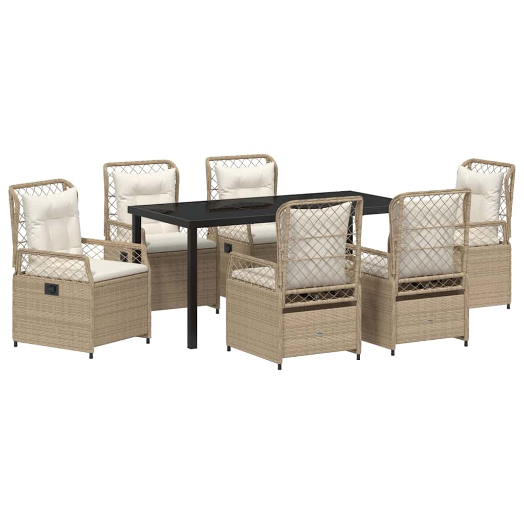 Have Spisebordssæt 7 pcs Beige polyrattan
