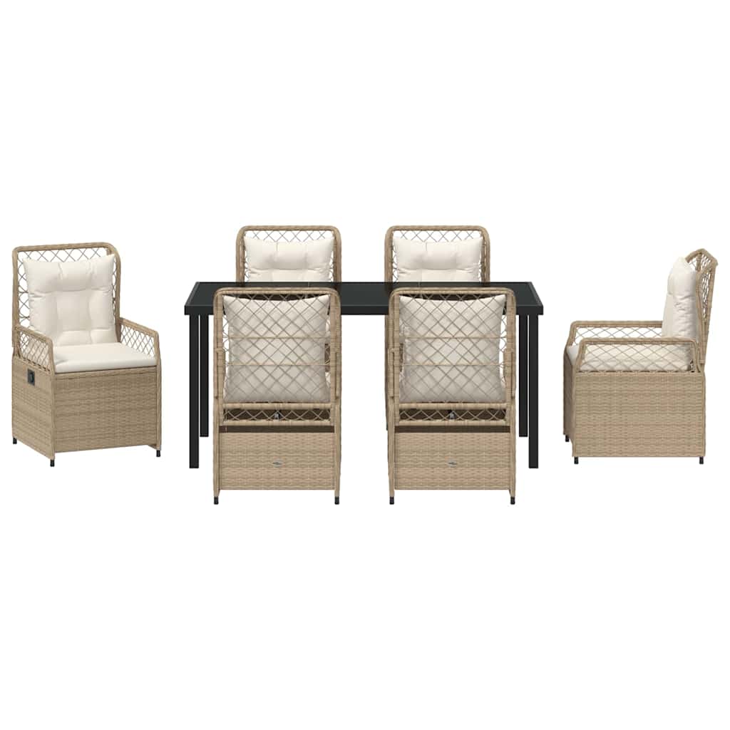 Have Spisebordssæt 7 pcs Beige polyrattan