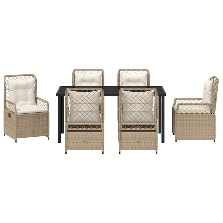 Have Spisebordssæt 7 pcs Beige polyrattan