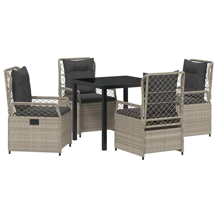 Have Spisebordssæt 5 pcs Lysegrå polyrattan