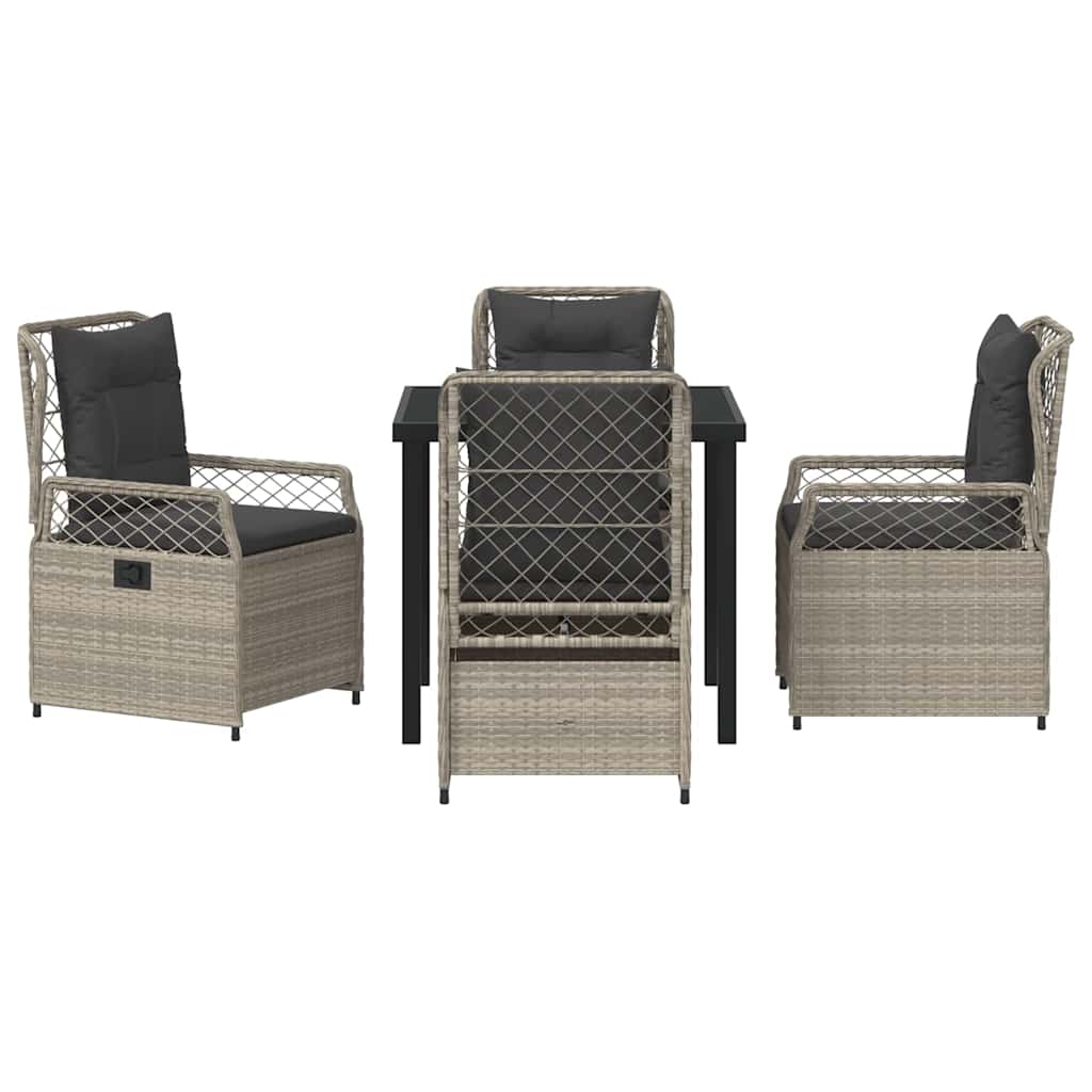 Have Spisebordssæt 5 pcs Lysegrå polyrattan