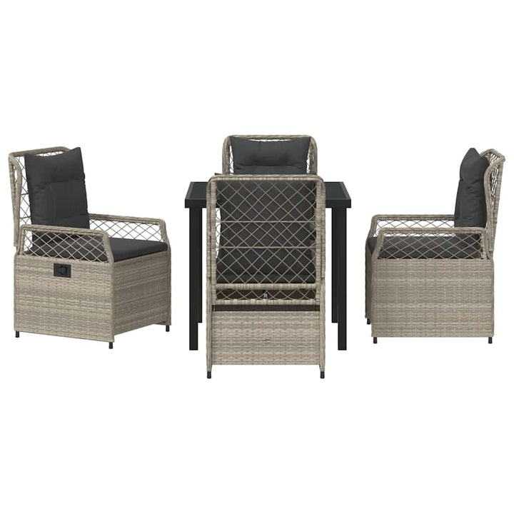 Have Spisebordssæt 5 pcs Lysegrå polyrattan