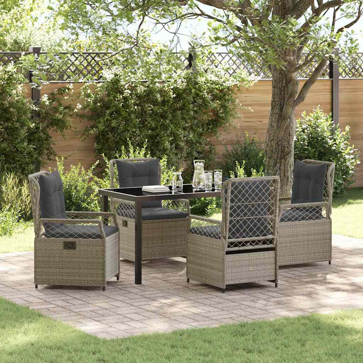 Have Spisebordssæt 5 pcs Lysegrå polyrattan