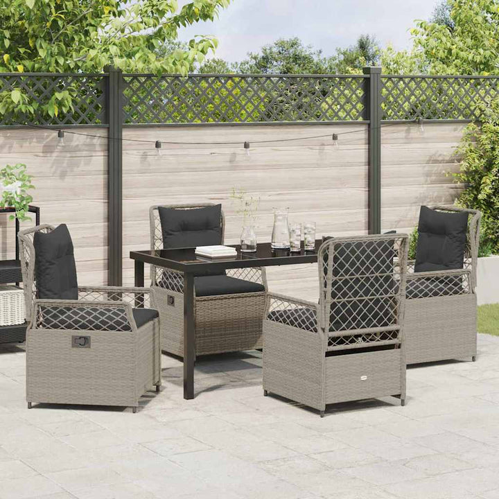 Have Spisebordssæt 5 pcs Lysegrå polyrattan