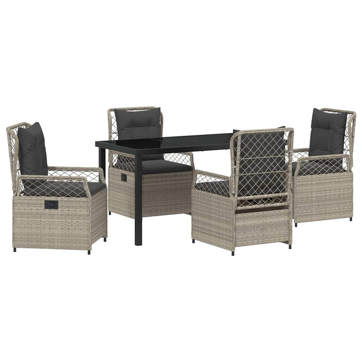 Have Spisebordssæt 5 pcs Lysegrå polyrattan