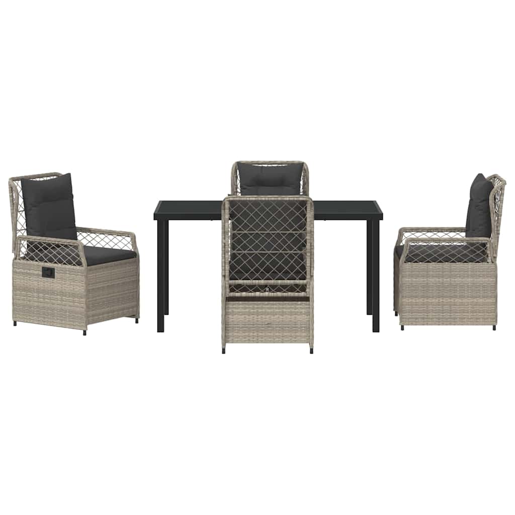 Have Spisebordssæt 5 pcs Lysegrå polyrattan