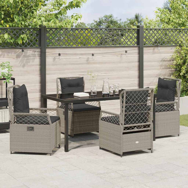 Have Spisebordssæt 5 pcs Lysegrå polyrattan