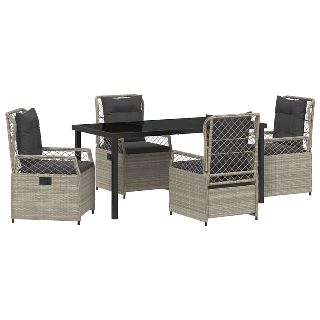 Have Spisebordssæt 5 pcs Lysegrå polyrattan