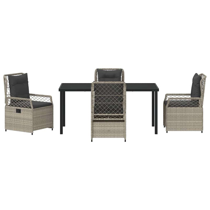Have Spisebordssæt 5 pcs Lysegrå polyrattan