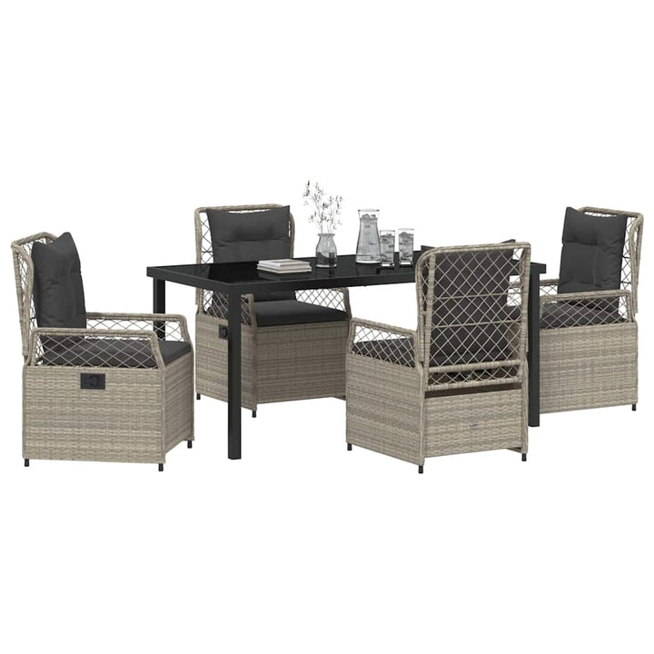 Have Spisebordssæt 5 pcs Lysegrå polyrattan