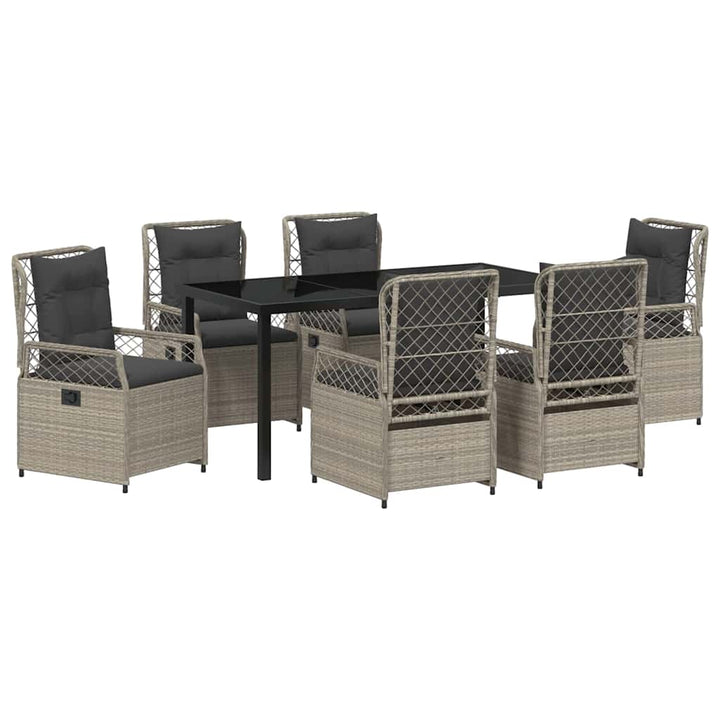 Have Spisebordssæt 7 pcs Lysegrå polyrattan