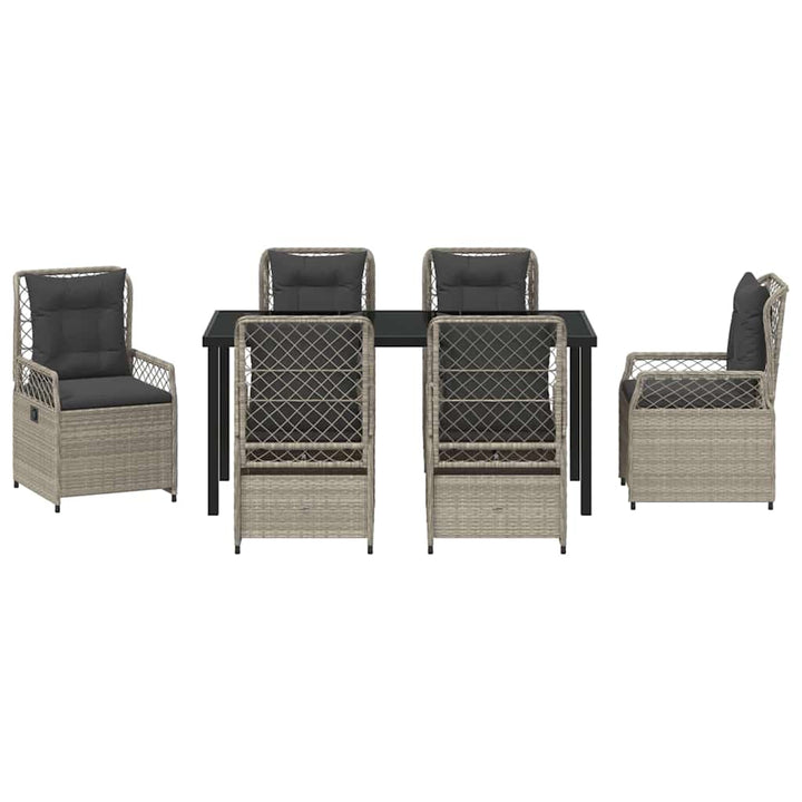 Have Spisebordssæt 7 pcs Lysegrå polyrattan