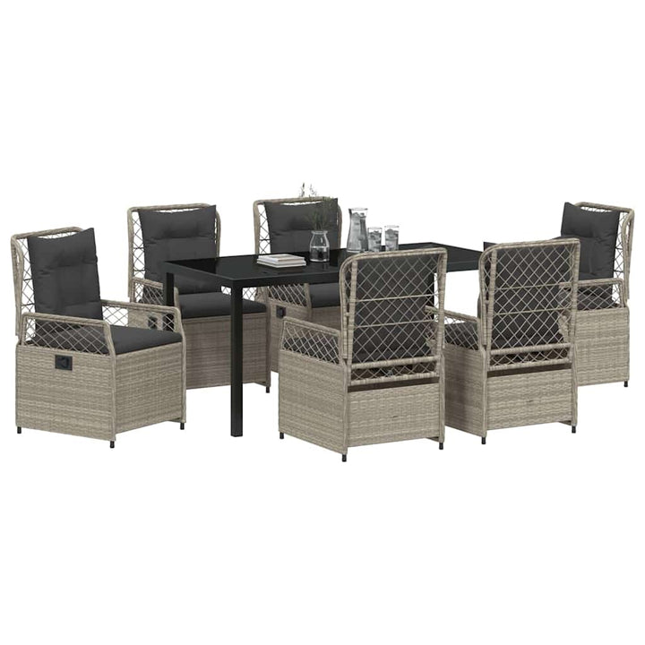 Have Spisebordssæt 7 pcs Lysegrå polyrattan