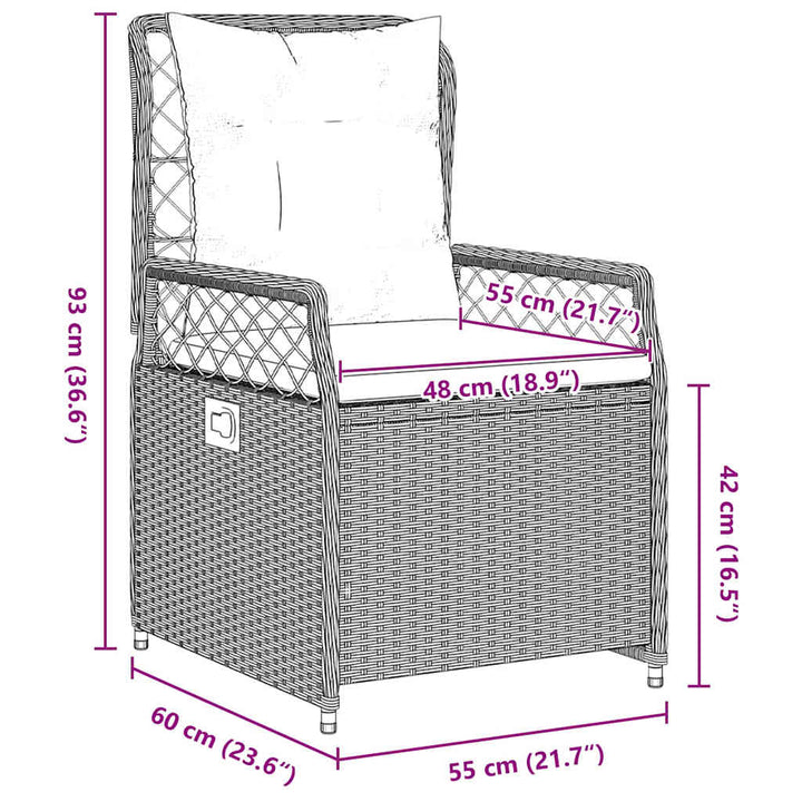 Have Spisebordssæt 7 pcs Lysegrå polyrattan