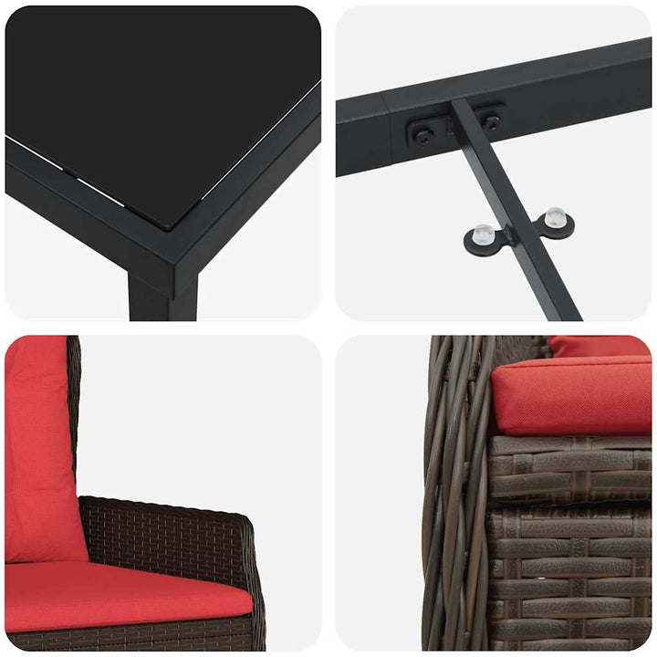 Have Spisebordssæt 3 pcs Brun Poly rattan