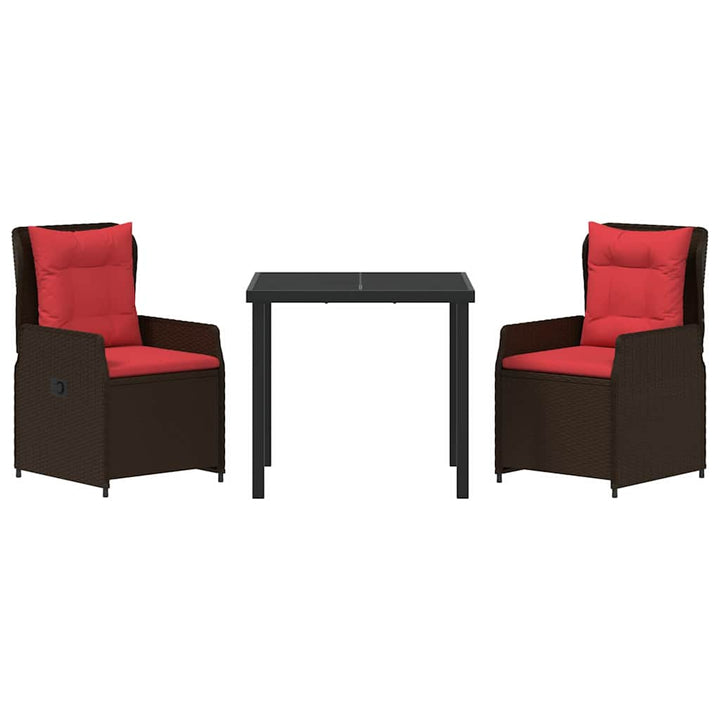 Have Spisebordssæt 3 pcs Brun Poly rattan