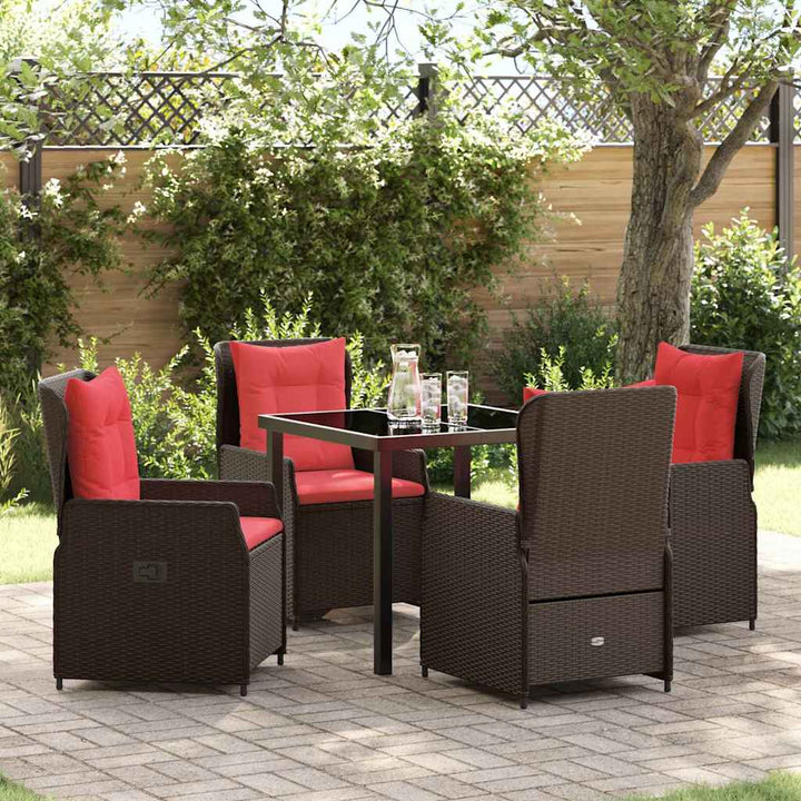 Have Spisebordssæt 5 pcs Brun Poly rattan