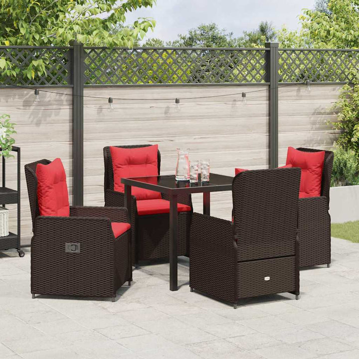 Have Spisebordssæt 5 pcs Brun Poly rattan