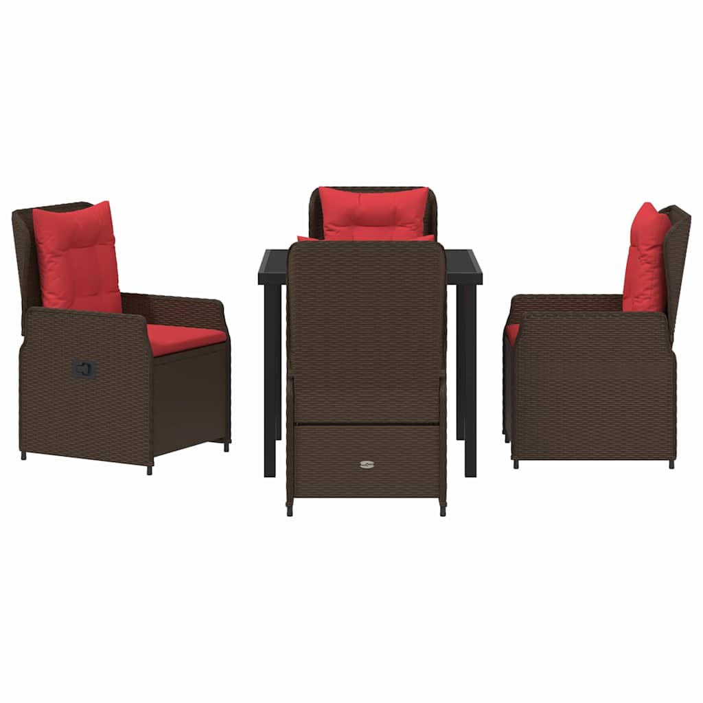 Have Spisebordssæt 5 pcs Brun Poly rattan