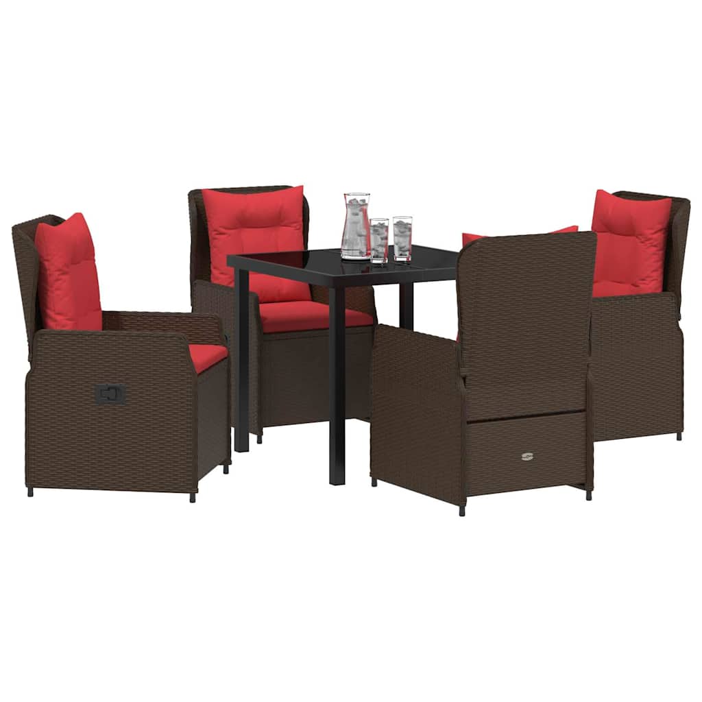 Have Spisebordssæt 5 pcs Brun Poly rattan
