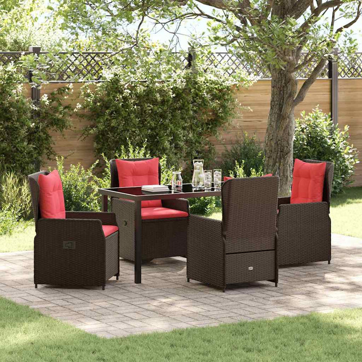 Have Spisebordssæt 5 pcs Brun Poly rattan