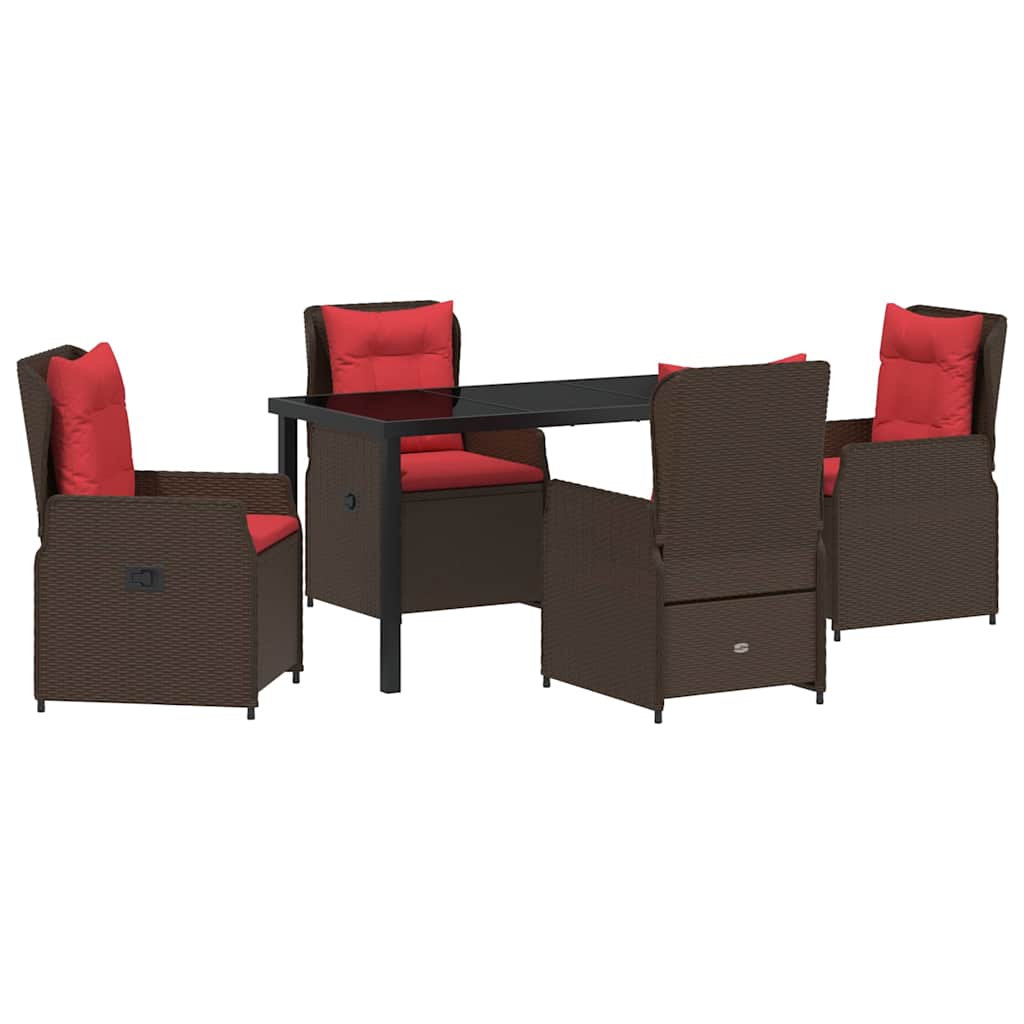 Have Spisebordssæt 5 pcs Brun Poly rattan