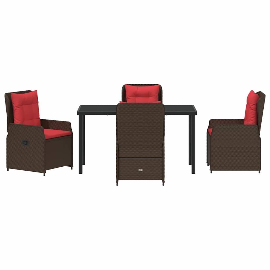 Have Spisebordssæt 5 pcs Brun Poly rattan