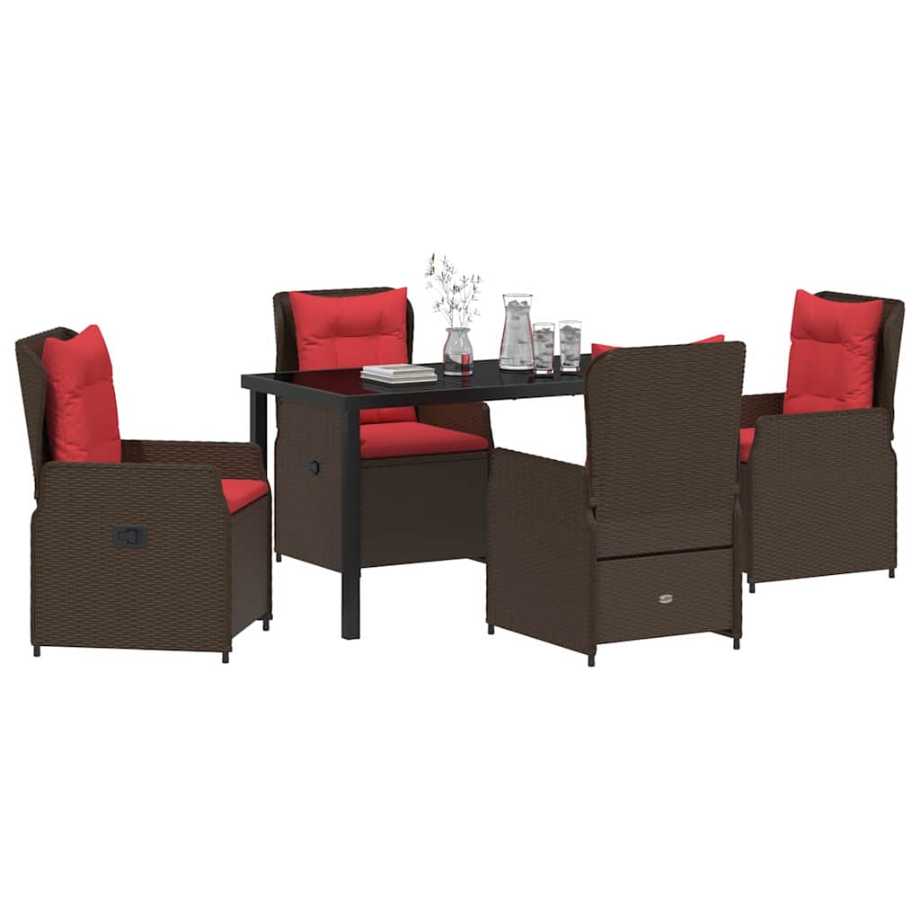 Have Spisebordssæt 5 pcs Brun Poly rattan