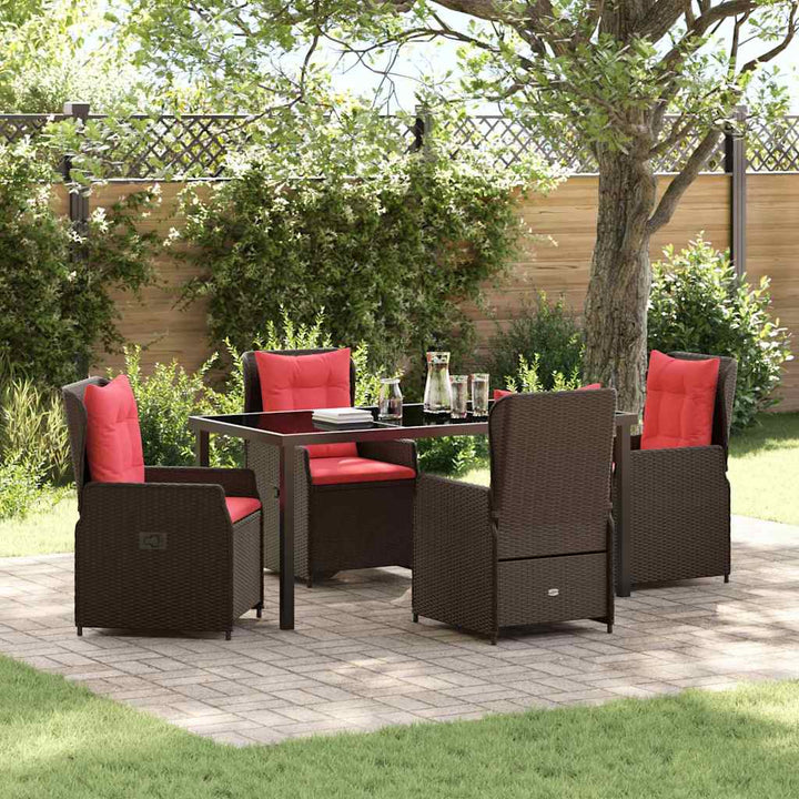 Have Spisebordssæt 5 pcs Brun Poly rattan