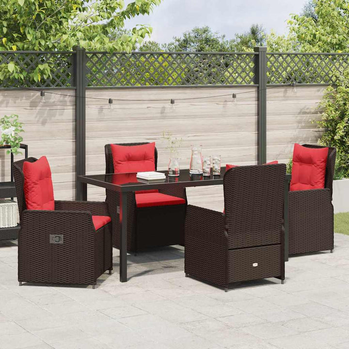 Have Spisebordssæt 5 pcs Brun Poly rattan