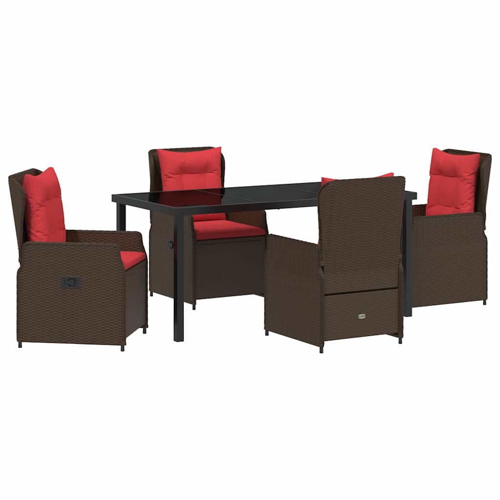 Have Spisebordssæt 5 pcs Brun Poly rattan