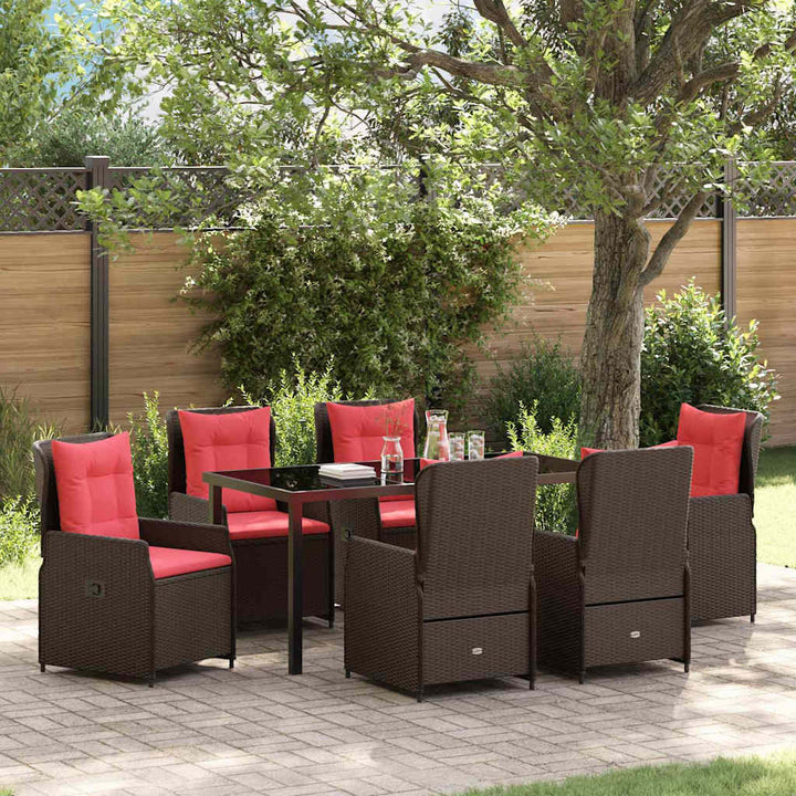 Have Spisebordssæt 7 pcs Brun Poly rattan