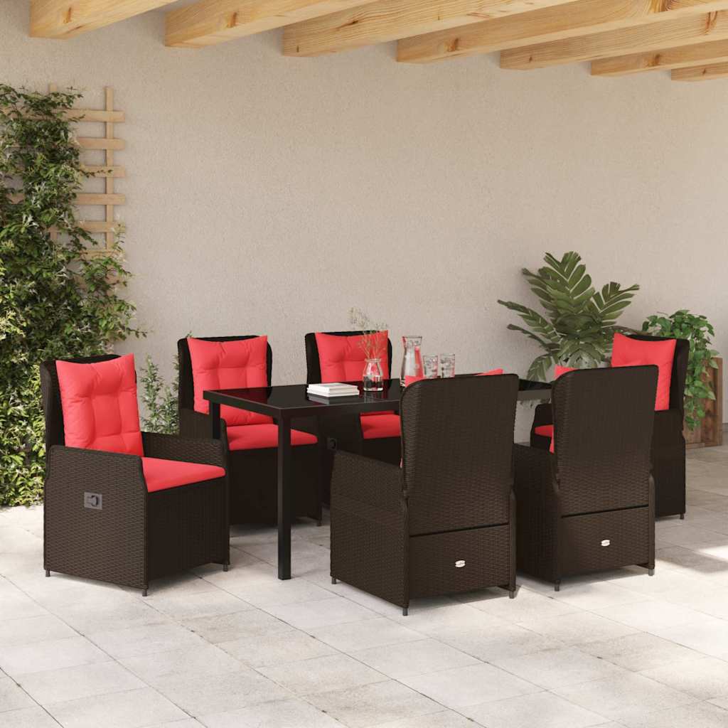 Have Spisebordssæt 7 pcs Brun Poly rattan