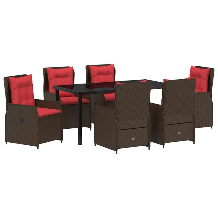 Have Spisebordssæt 7 pcs Brun Poly rattan