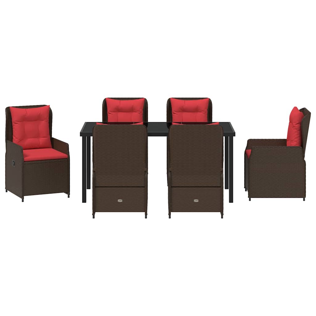 Have Spisebordssæt 7 pcs Brun Poly rattan