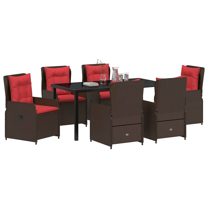 Have Spisebordssæt 7 pcs Brun Poly rattan