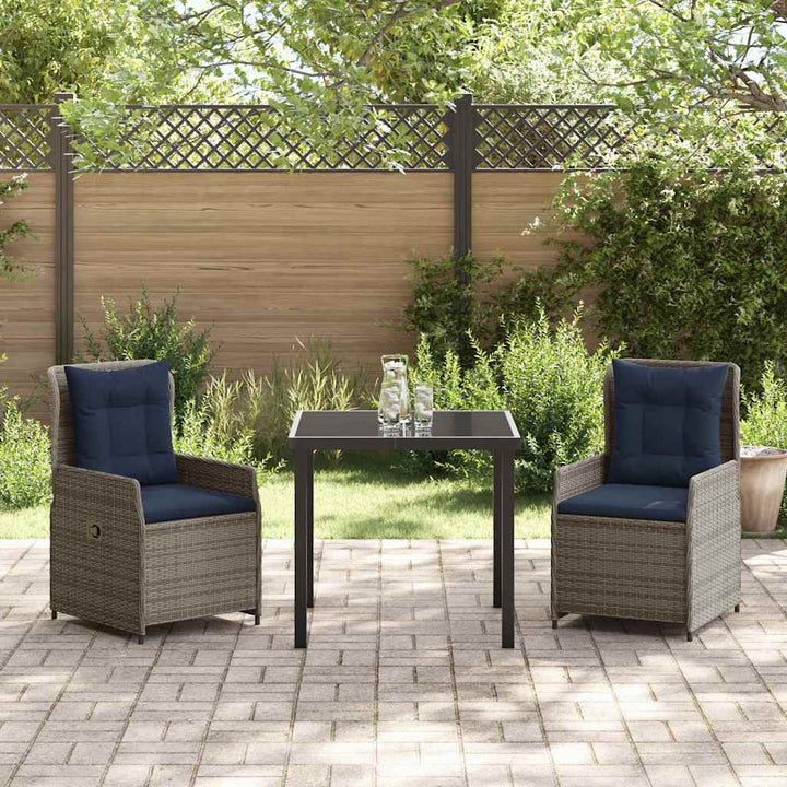 Have Spisebordssæt 3 pcs Grå Poly rattan