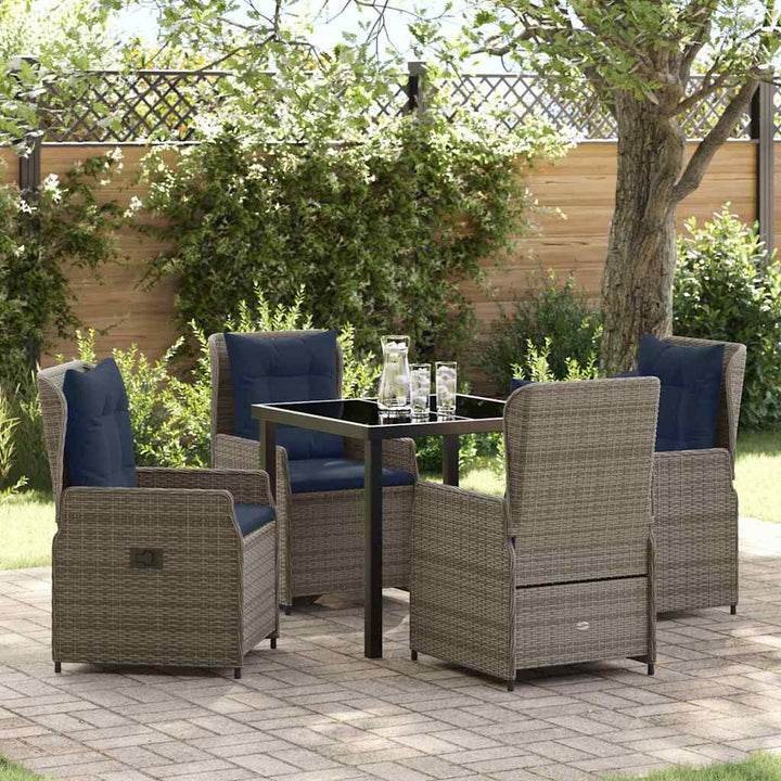 Have Spisebordssæt 5 pcs Grå Poly rattan